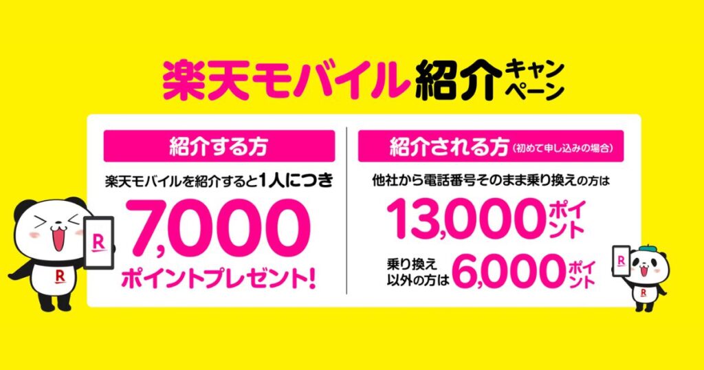 楽天モバイル　紹介キャンペーン